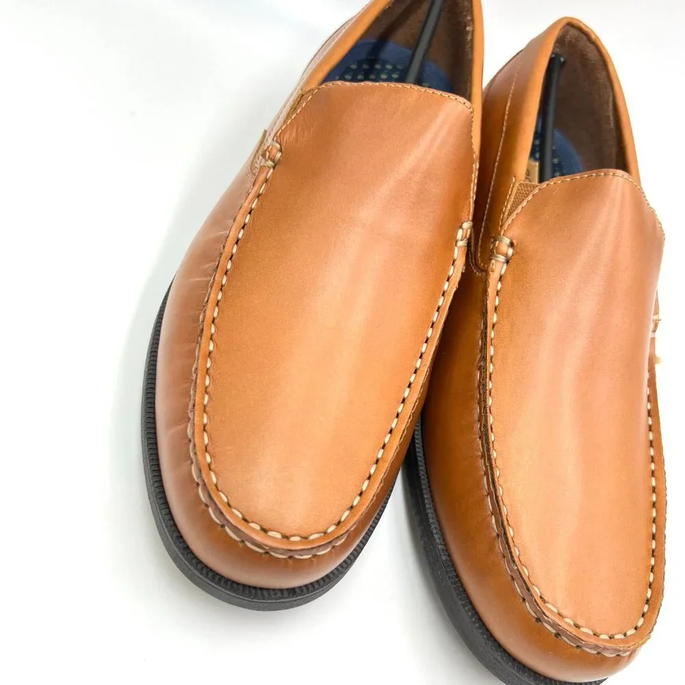 8.5W 8.5 WIDE WIDTH Rockport Mens‎ Preston Venetian Brown Leather Loafers Shoes